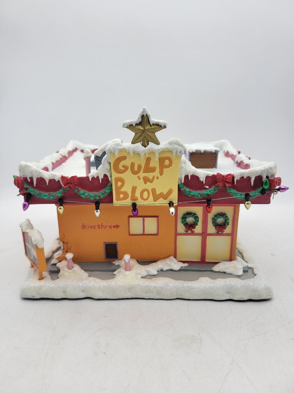 GULP & BLOW HAWTHORNE VILLAGE 2006 THE SIMPSONS CHRISTMAS VILLAGE COA No light